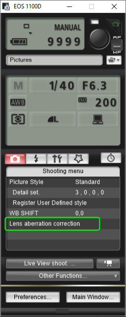 Camera setting/Remote shooting